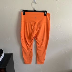 Neon Orange Full Length Lululemon Leggings